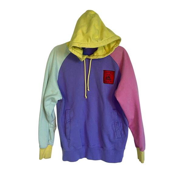 Teddy Fresh Pastel Colorblock Hoodie 100% Cotton Long Sleeve Men's Size Small - Picture 2 of 13